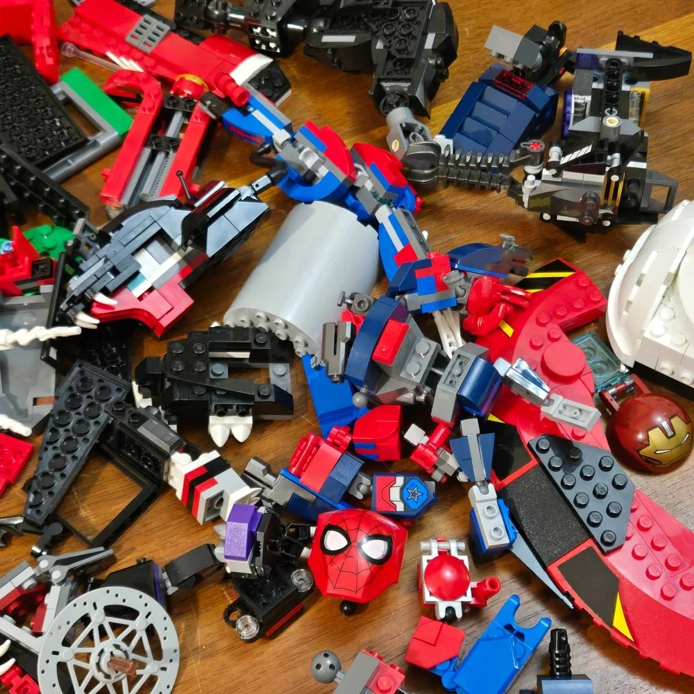 LEGO Bulk Lot 7lb Marvel Transformers Optimus Prime Spider-Man Mixed Bricks